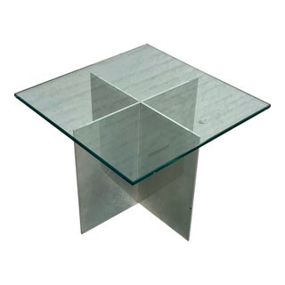 Mid Century Modern Chrome and Glass Side / End Table, Circa 1970s For Sale