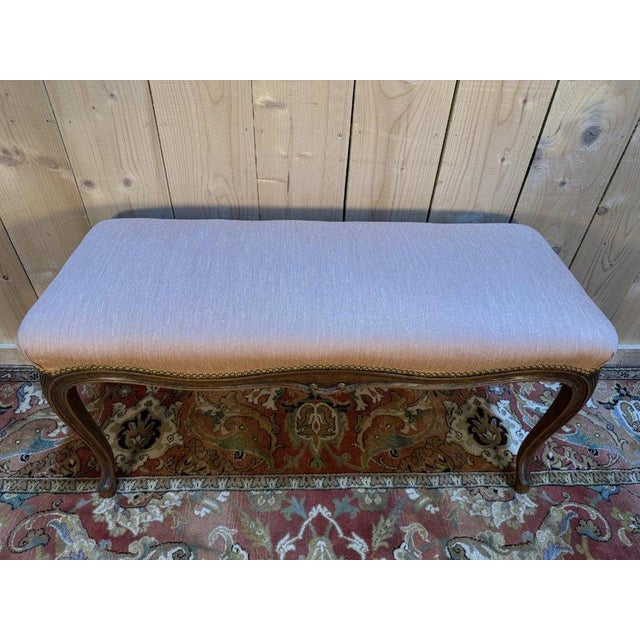 Louis XV Style Piano Bench with Pink Upholstery For Sale - Image 3 of 8