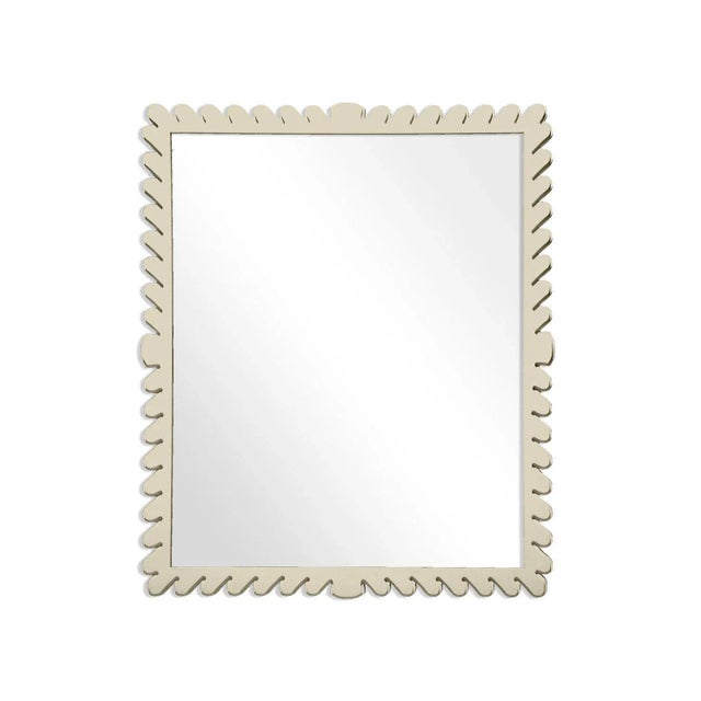 Contemporary Fleur Home Garden District Coquette Rectangle Mirror in Delaware Putty, 24x36 For Sale - Image 3 of 3