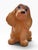 Charming vintage molded plastic dog night light with a wonderfully aged, warm honey-brown coloration. The seated spaniel-...
