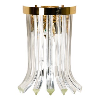 Wall Lamp in Brass and Crystal Glass by Novaresi, Italy, 1970s For Sale