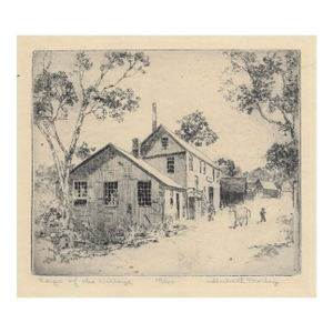 1930s Hubert Morley Edge of the Village Etching