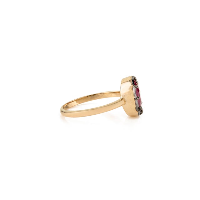 Not Yet Made - Made To Order Solitaire Set 2.09 Ct Ruby Rhodium Engagement Ring in 18k Yellow Gold Size 5.5 For Sale - Image 5 of 16