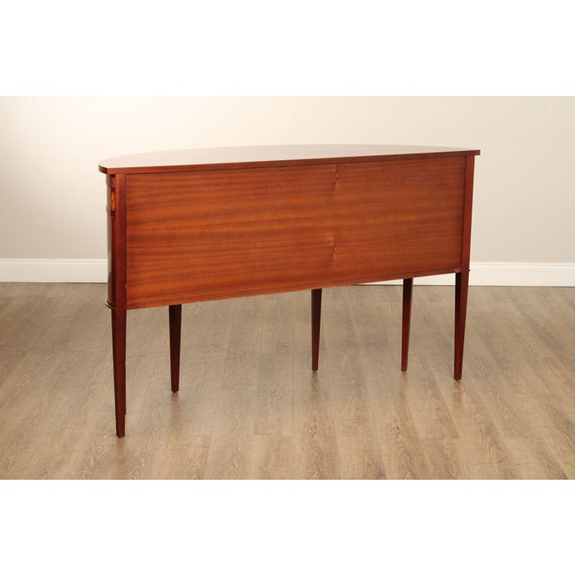 Hepplewhite Style Banded Mahogany Demilune Sideboard For Sale - Image 16 of 18