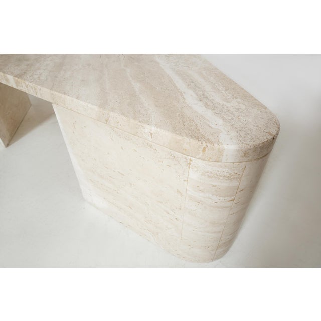 Triangular Travertine Table, 1970s For Sale - Image 10 of 18