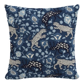 20" Decorative Pillow in Blue Leopard For Sale