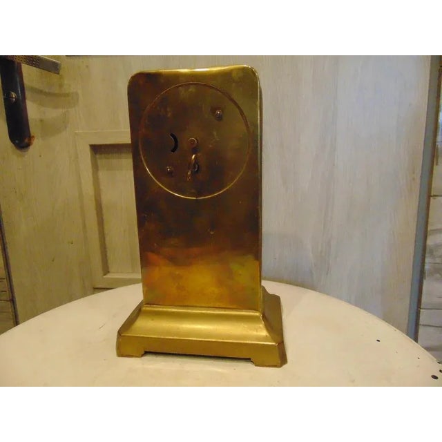 Art Nouveau Brass Mantel Clock, 1890s For Sale - Image 6 of 11
