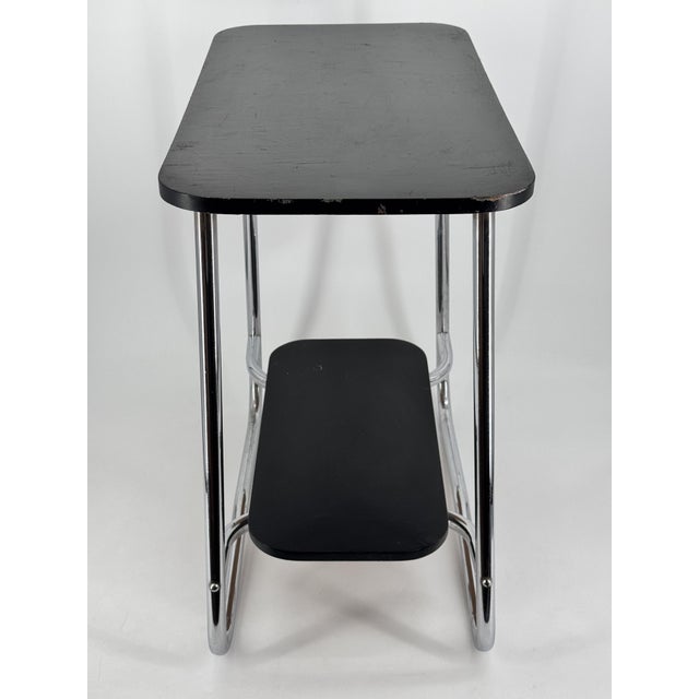 Bauhaus Side Table in Chrome and Wood, 1930s For Sale - Image 9 of 18