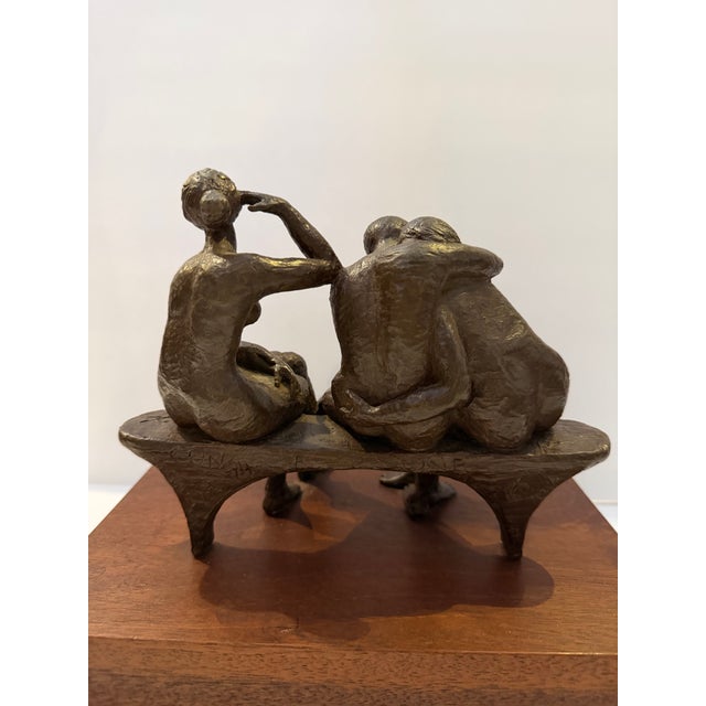 Wood Lea Vivot “Lover’s Bench” Bronze Sculpture, Signed & Dated 1974, Edition 5/7 For Sale - Image 7 of 10
