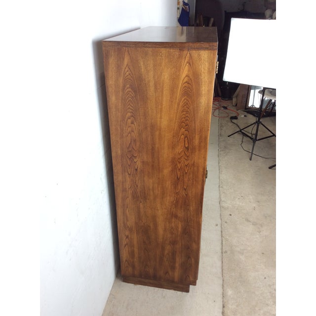 Vintage Campaign Style Armoire With Five Drawers For Sale - Image 11 of 17