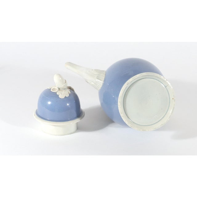 Ceramic Late 18th Century English Pearlware Blue Slip Coffee Pot & Cover, Staffordshire or Yorkshire For Sale - Image 7 of 12