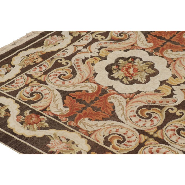 Rug & Kilim’s Bessarabian Style Rug in Brown With Floral Patterns and Medallions For Sale In New York - Image 6 of 8