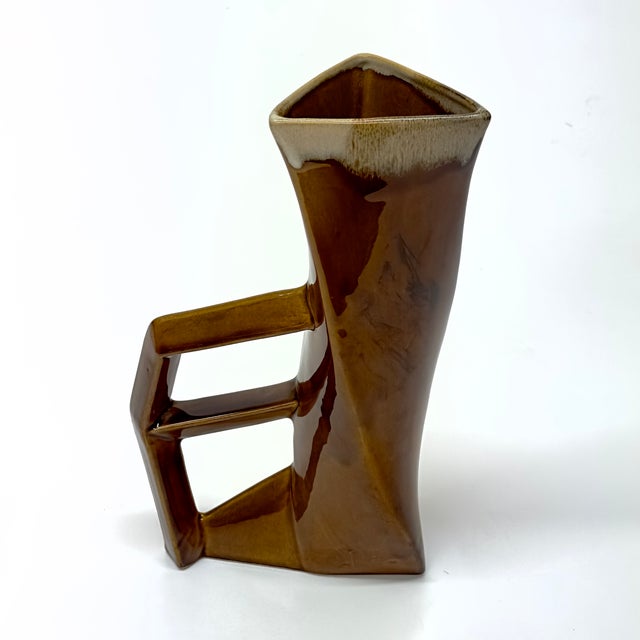 Abstract Modernist Style Artisanal Drip Glaze Pitcher by Anna Van Briggle, Signed For Sale - Image 3 of 10
