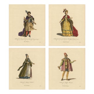 European School, Polish Royal & Noble Costume, 1749, Paper Engravings, Set of 4 For Sale