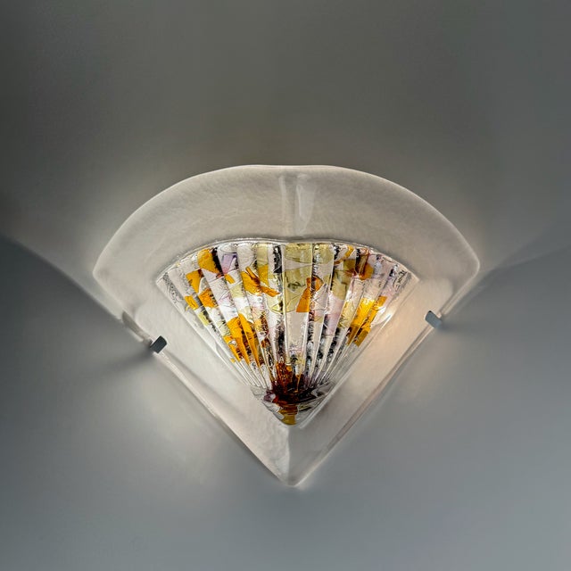 Vintage Italian Murano Glass Wall Lamps, 1980s, Set of 2, in Flawless conditions. Designed 1980 to 1989 Up to 250V...