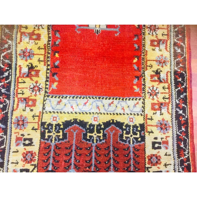 Wine 1920’s Anatolian Ladik Rug-3'10” X 5’10” For Sale - Image 8 of 9