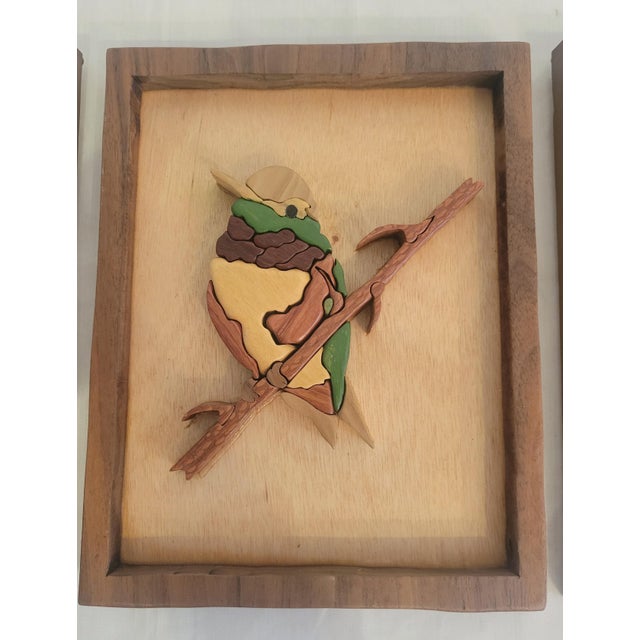 vintage-mid-century-modern-framed-custom-made-wood-bird-sculpture-wall