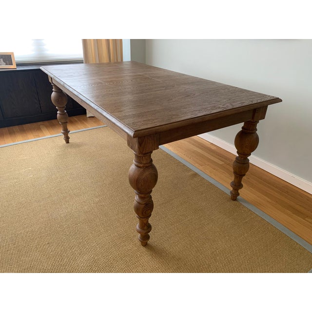 Rustic Restoration Hardware Grand Baluster Rectangular Extension Dining