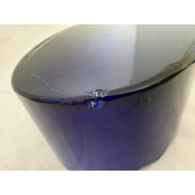 A Pair of Rare William IV Bristol Blue Glass Salts C1830 With Unusual Petal Cut Rims For Sale - Image 12 of 12