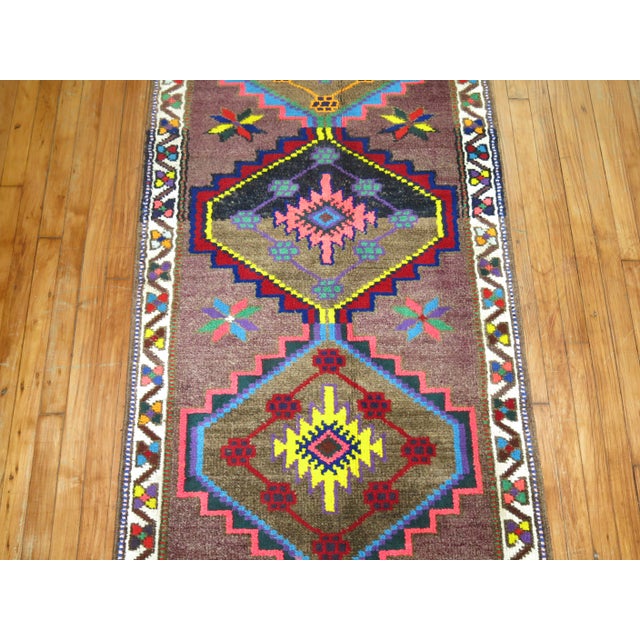 Bohemian Vintage Turkish Runner, 3' x 13'10'' For Sale In New York - Image 6 of 8