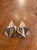 Contemporary Vintage Sterling Silver Leaf Design With Amethyst Accent Pierced Earrings, Pair For Sale - Image 3 of 3