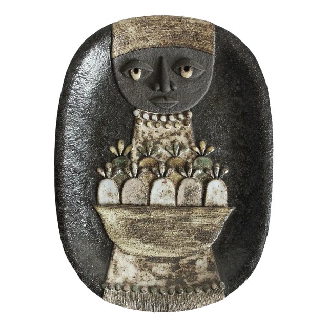 Ceramic Nun Wall Plate by Marie Henriette for Atelier Dour, Belgium, 1970s For Sale