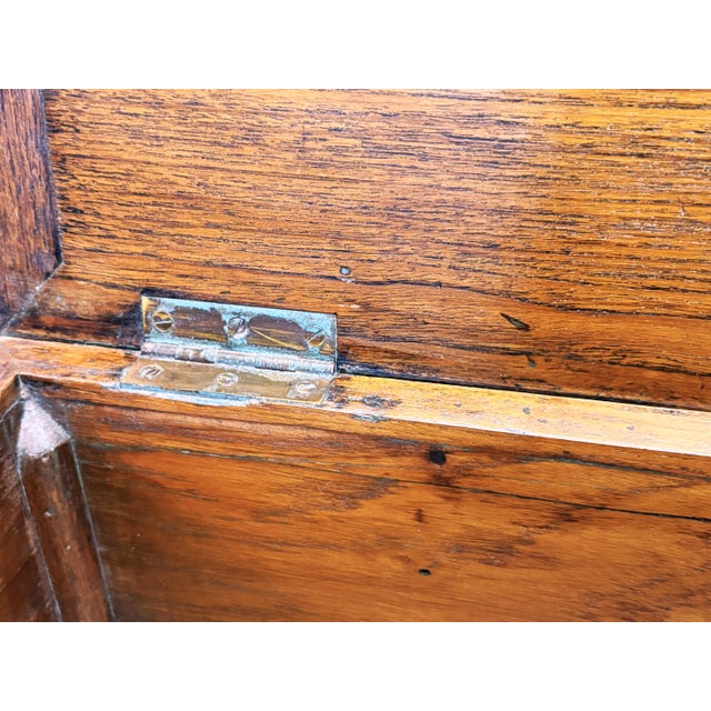 Antique Campaign Style Victorian Flip Top Desk/ Sewing Stand on Brass Casters For Sale - Image 11 of 18