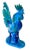 Mid-Century Modern Vintage Italian Blue & Green Ceramic Rooster Figurine For Sale - Image 3 of 9