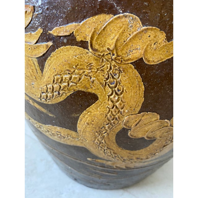 Brown Vintage 1960s Very Large Tony Duquette Style Asian Brown Dragon Egg Pot For Sale - Image 8 of 11