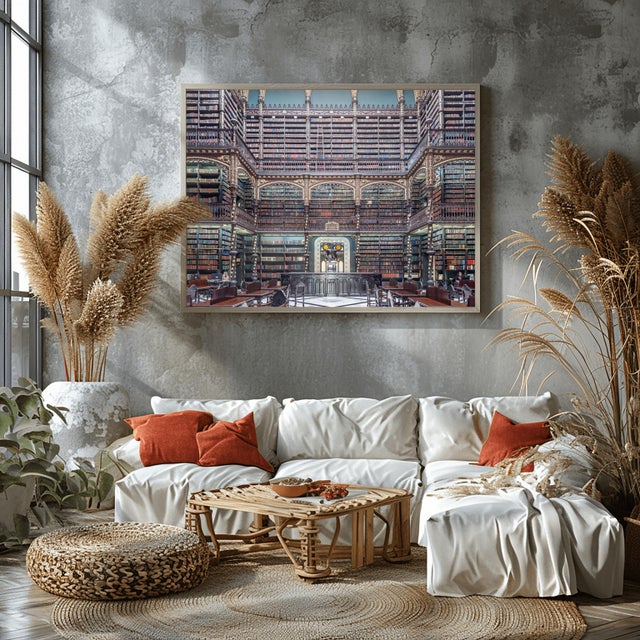 Paper Real Gabinete Library Iv, Rio De Janeiro, Contemporary Photograph by Richard Silver 24x36 For Sale - Image 7 of 9