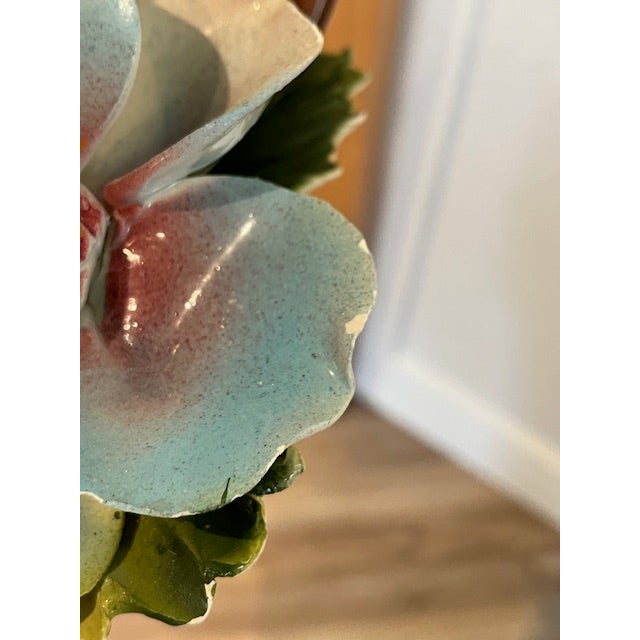 Baby Blue Vintage Capodimonte Floral Centerpiece For Sale - Image 8 of 8