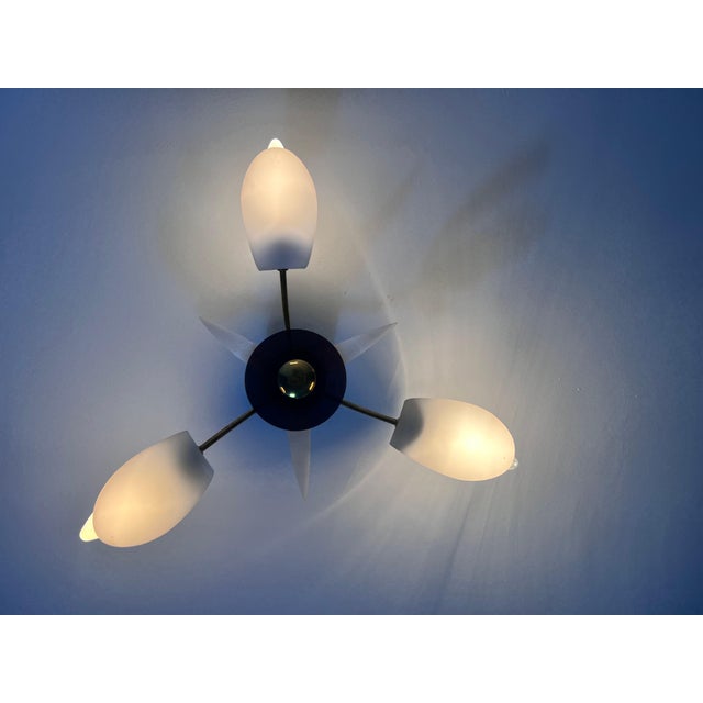 Mid-Century Modern Italian Midcentury Brass 3-Arm Sputnik Chandelier, 1950s For Sale - Image 3 of 11