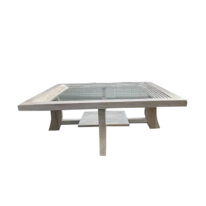 1940s Mid-Century Modern Whitewashed Coffee Table Attributed to Paul Frankl