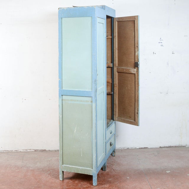 Blue Vintage Painted Kitchen Sideboard, 1950s For Sale - Image 8 of 16