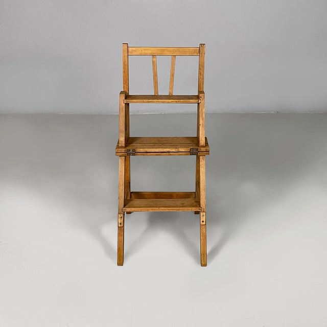 Mid-Century Modern Ladder Chair in Wood, Italy, 1930s For Sale - Image 4 of 18