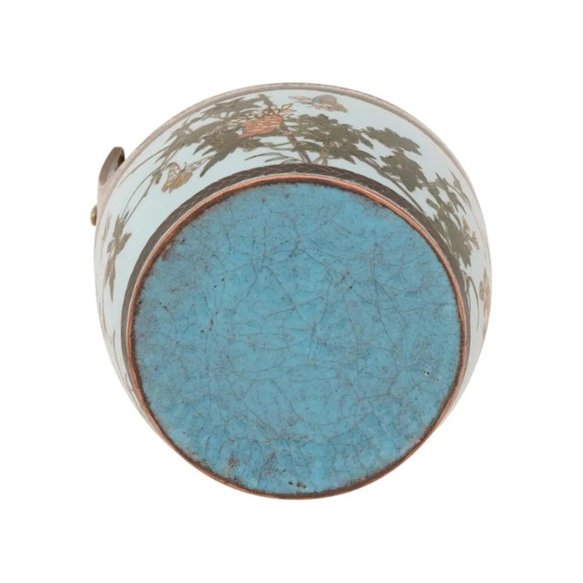 Japanese Japanese Polychrome Cloisonne Enamel Bucket W Handle For Sale - Image 3 of 6