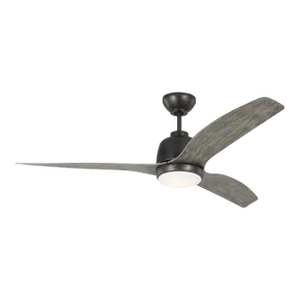 Visual Comfort Fan Avila 54" LED Ceiling Fan in Aged Pewter and Light Grey Weathered Oak