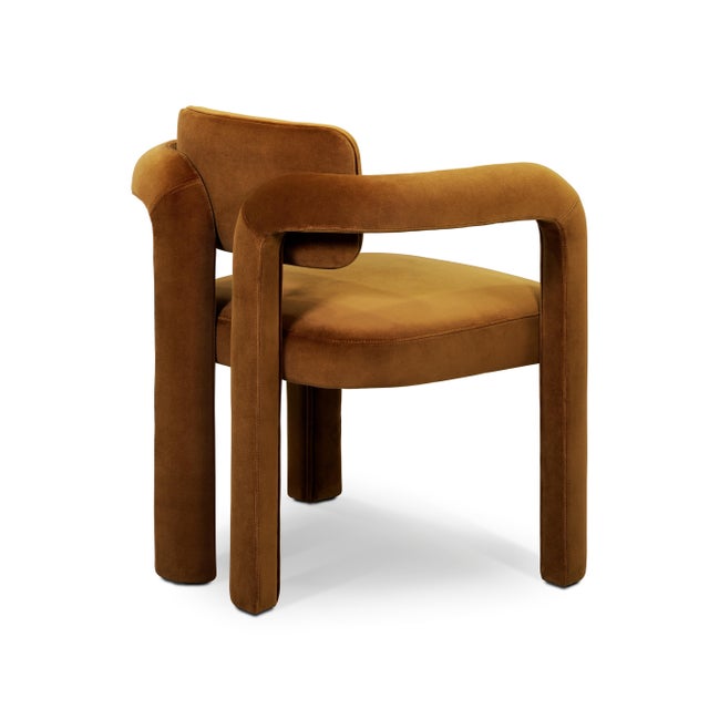 Not Yet Made - Made To Order Double Arch Dining Chair in Camel Cotton Velvet from Insidherland For Sale - Image 5 of 13
