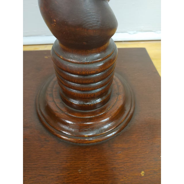 Antique English Oak Barley Twist Plant Stand For Sale - Image 4 of 7