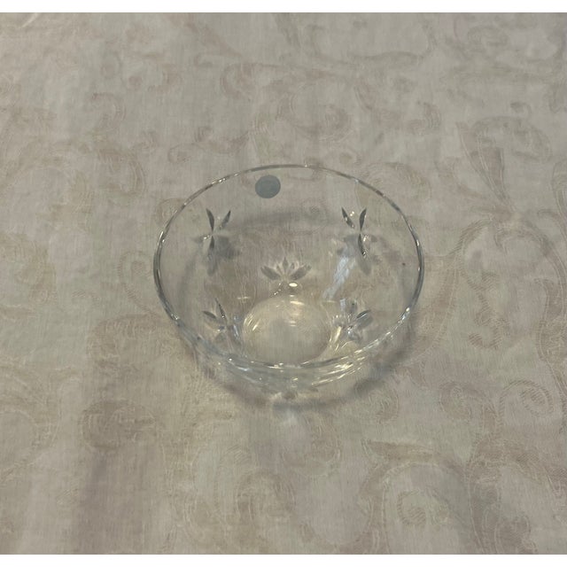 Tiffany and Co. Tiffany & Co. - Small Italian Made Crystal Bowl/Dish - Repeating Star Flower Motif For Sale - Image 4 of 4