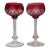 Vintage Saint-Louis Crystal Massenet Cranberry Cut to Clear Hock Wine Glasses, Pair For Sale