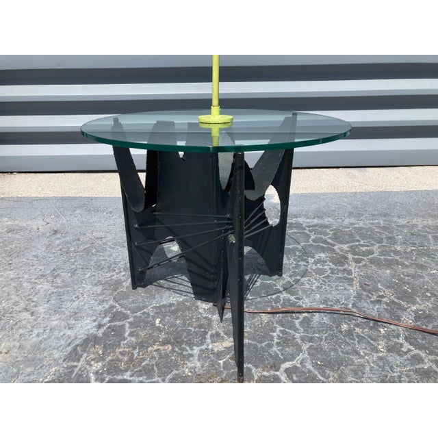 Harry Balmer Harry Balmer Attributed Brutalist Floor Lamp, Side Table, Mid Century Modern For Sale - Image 4 of 12