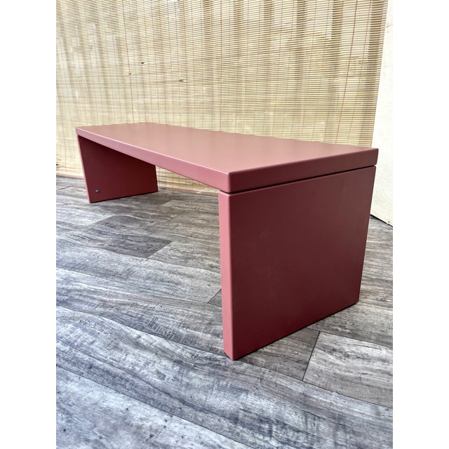 Raspberry Pink Post Modern Lacquered Raspberry Accent Bench by B&b Italia. Circa 1990s For Sale - Image 8 of 18
