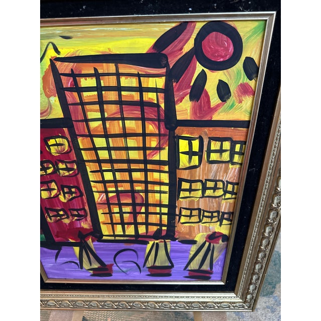 Peter Keil 1970s Original Peter Keil Nyc Buildings Abstract Painting For Sale - Image 4 of 6