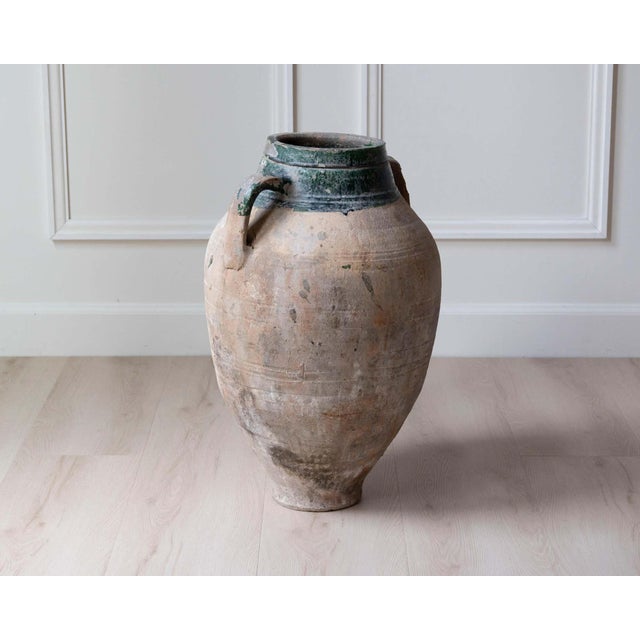 19th Century 19th Century Balkan Terracotta Jar with Green Drip Glaze For Sale - Image 5 of 8