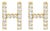 10K Yellow Gold 1/10 Cttw Diamond 'H' Initial Stud Earring For Sale