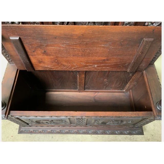 Antique Breton Chest Bench, 1880 For Sale - Image 6 of 11
