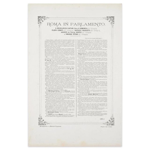 I cinque onorevoli di roma is an original artwork realized in the 1870s by antonio manganaro. Original colored lithograph....