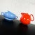 Fabulous vintage mid-century modern Solid Colours red pitcher piece code PIT70 by Waechtersbach, Germany and a blue...