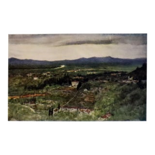 1905 Italian Original Print - The Green Plains of Tuscany- From Book Florence & Some Tuscan Cities (1905) For Sale